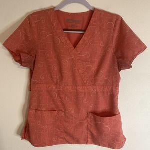 Greys Anatomy Scrub Top Medical Uniform Pink Mock Neck Medium